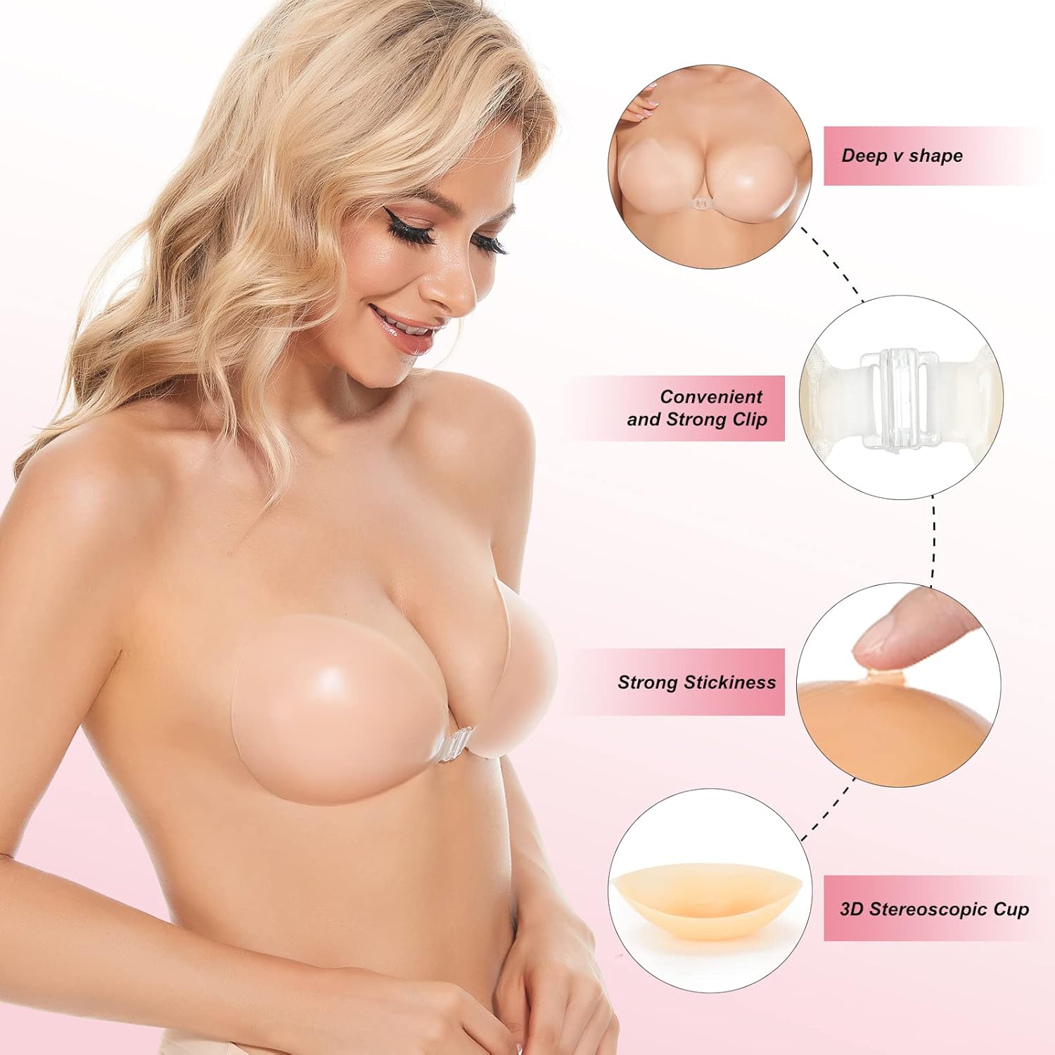 Push Up Bra Silicone - Sticky Bra Push Up Adhesive Bras