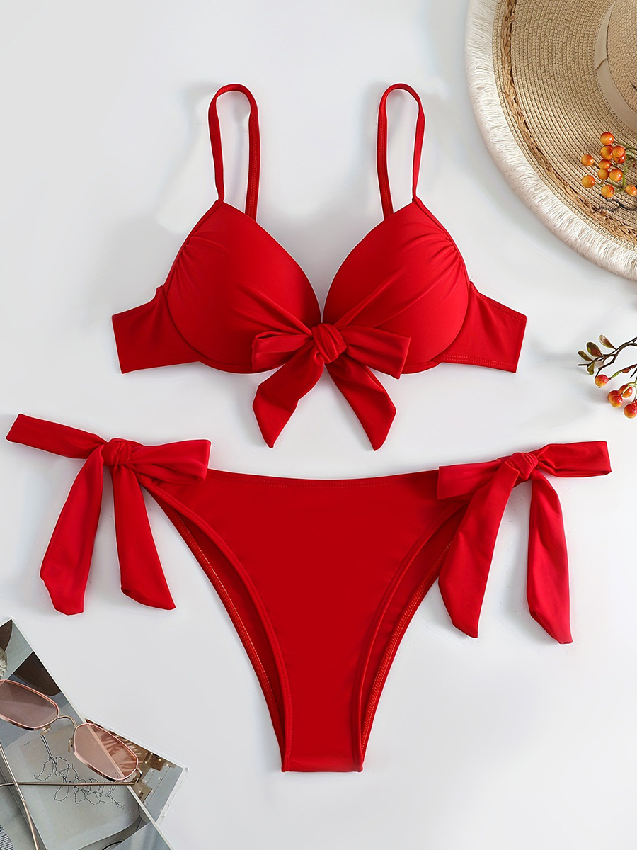 Underwire Bra Padded - Sexy Knotted Underwired Bra Cup Bikini