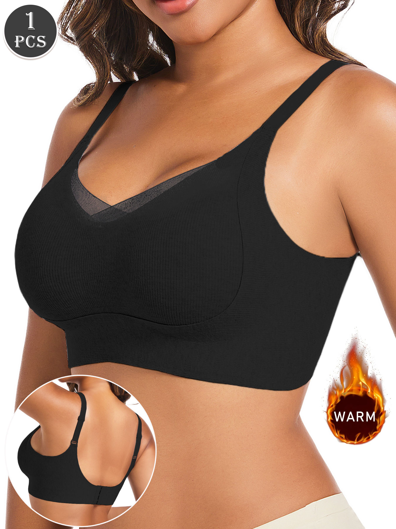 Underwire Bra Padded - 1pc Women's Casual Black Push Up