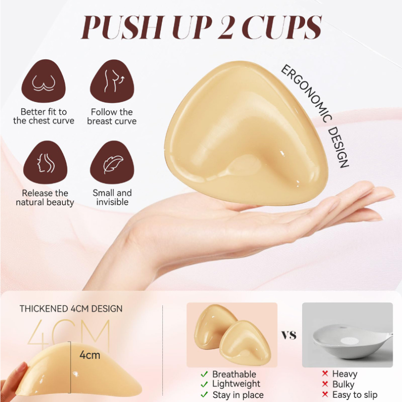 Kave 1/2 Pairs Double Sided St - Push Up Bra Silicone recension och pris