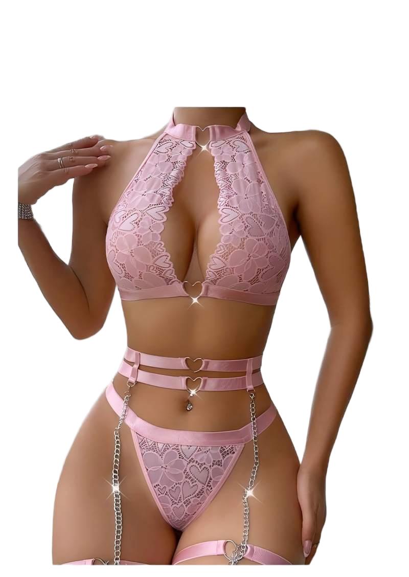 Sexy Lingerie Set Push Up Lace - Lace Bralette Set recension och pris