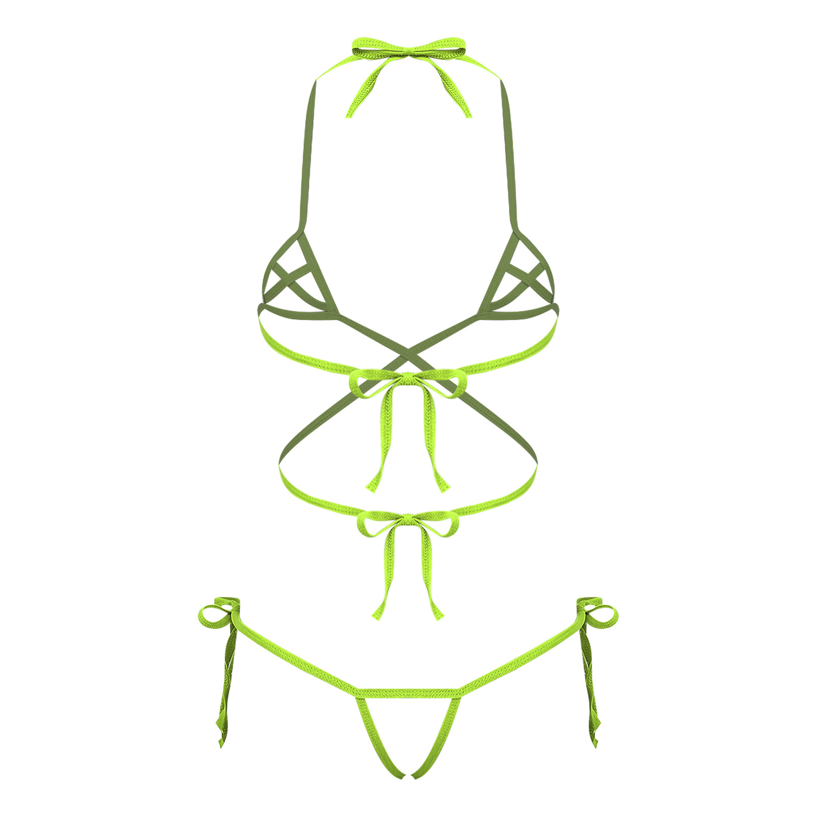 Womens Lingerie See Through Bi - Lace Bralette Set recension och pris