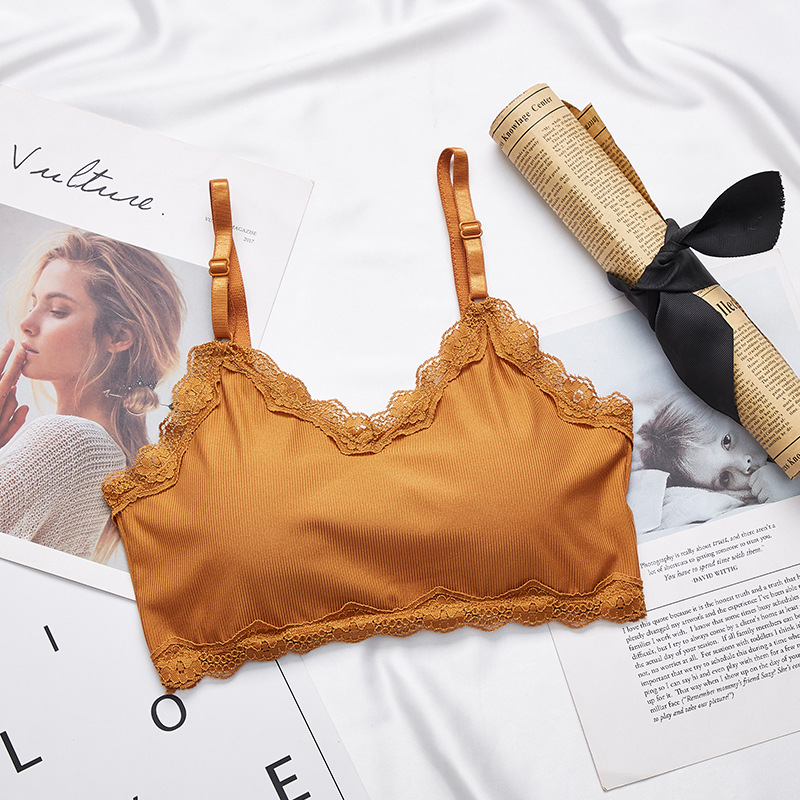 Lace Trim Tube Top Women Bra C - Lace Bralette Set recension och pris