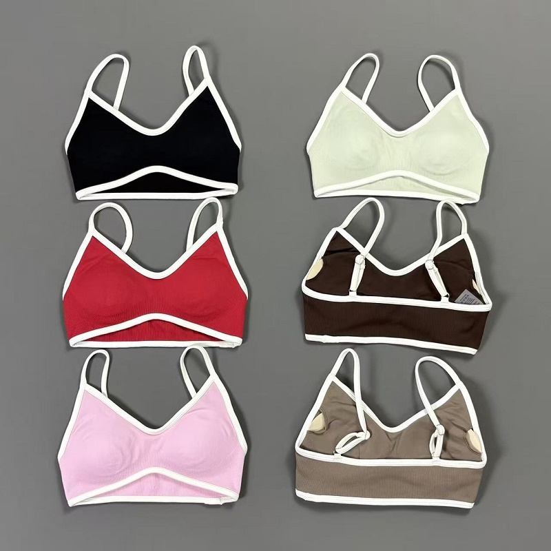 Women Contrastline Yoga Bra V  - Sports Bra Racerback recension och pris
